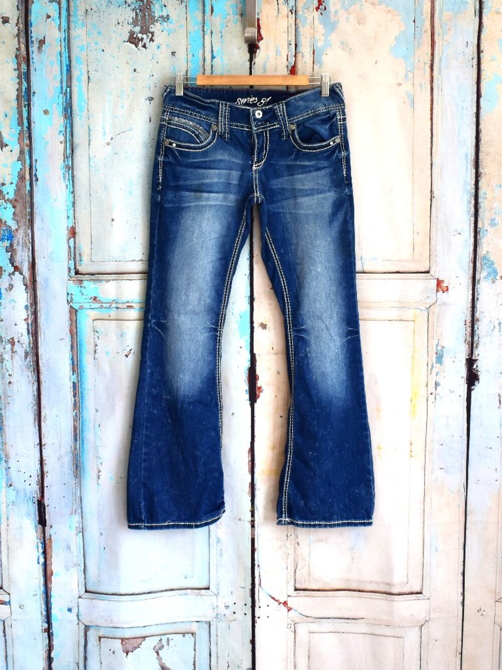 Women's Series 31 Maurices Jeans Skinny Stretch Flap Pocket SIZE 9 Medium Wash